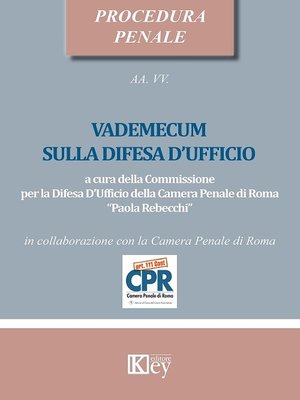 cover image of VADEMECUM SULLA DIFESA D'UFFICIO